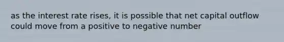 as the interest rate rises, it is possible that net capital outflow could move from a positive to negative number