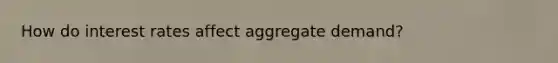 How do interest rates affect aggregate demand?