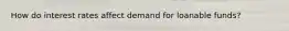 How do interest rates affect demand for loanable funds?