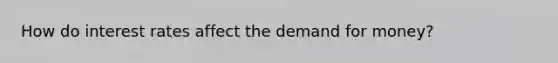 How do interest rates affect the demand for money?