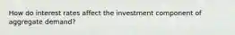 How do interest rates affect the investment component of aggregate demand?