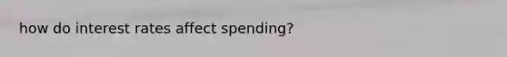how do interest rates affect spending?