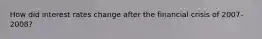 How did interest rates change after the financial crisis of 2007-2008?