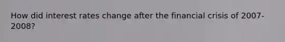 How did interest rates change after the financial crisis of 2007-2008?