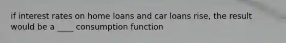 if interest rates on home loans and car loans rise, the result would be a ____ consumption function
