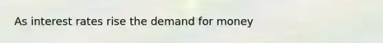 As interest rates rise the demand for money