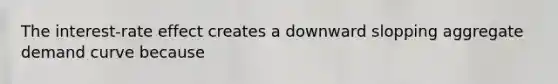 The interest-rate effect creates a downward slopping aggregate demand curve because