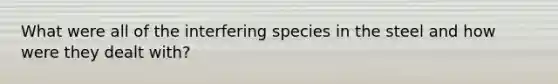 What were all of the interfering species in the steel and how were they dealt with?