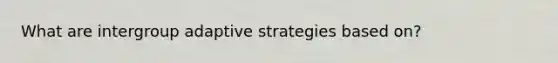 What are intergroup adaptive strategies based on?