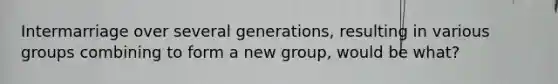 Intermarriage over several generations, resulting in various groups combining to form a new group, would be what?