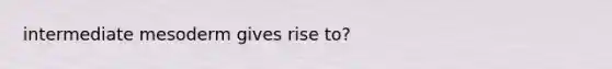 intermediate mesoderm gives rise to?