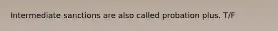 Intermediate sanctions are also called probation plus. T/F