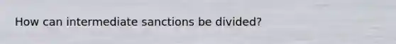 How can intermediate sanctions be divided?
