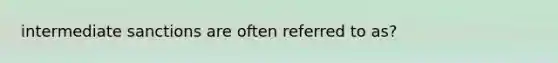 intermediate sanctions are often referred to as?