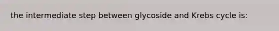 the intermediate step between glycoside and Krebs cycle is: