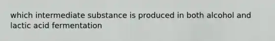 which intermediate substance is produced in both alcohol and lactic acid fermentation