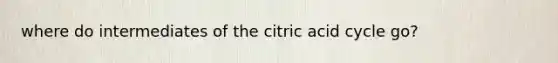 where do intermediates of the citric acid cycle go?