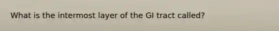 What is the intermost layer of the GI tract called?