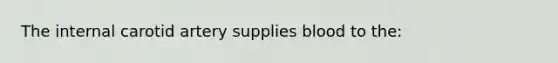 The internal carotid artery supplies blood to the: