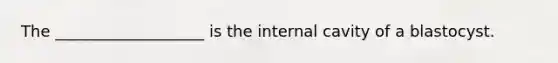 The ___________________ is the internal cavity of a blastocyst.