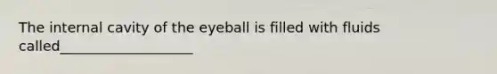 The internal cavity of the eyeball is filled with fluids called___________________