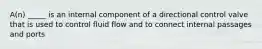 A(n) _____ is an internal component of a directional control valve that is used to control fluid flow and to connect internal passages and ports