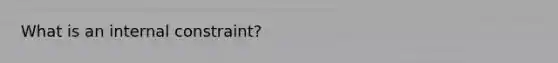 What is an internal constraint?