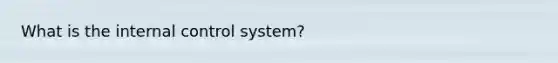 What is the internal control system?