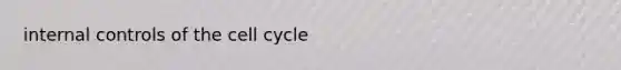 internal controls of the cell cycle