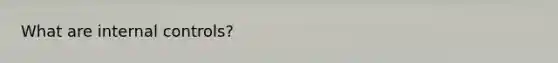 What are internal controls?