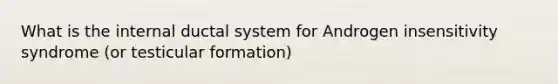 What is the internal ductal system for Androgen insensitivity syndrome (or testicular formation)