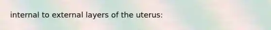 internal to external layers of the uterus: