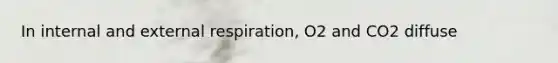 In internal and external respiration, O2 and CO2 diffuse