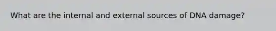 What are the internal and external sources of DNA damage?