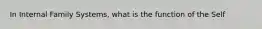In Internal Family Systems, what is the function of the Self