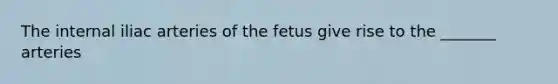 The internal iliac arteries of the fetus give rise to the _______ arteries