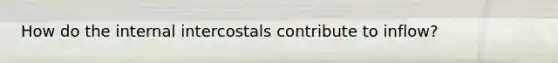 How do the internal intercostals contribute to inflow?