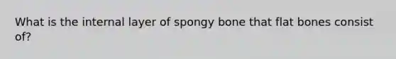 What is the internal layer of spongy bone that flat bones consist of?