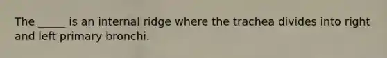The _____ is an internal ridge where the trachea divides into right and left primary bronchi.