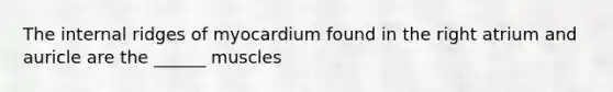 The internal ridges of myocardium found in the right atrium and auricle are the ______ muscles