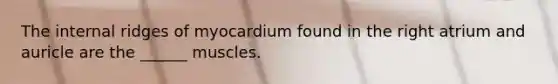 The internal ridges of myocardium found in the right atrium and auricle are the ______ muscles.