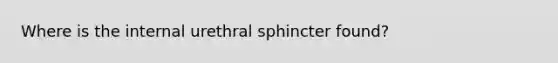 Where is the internal urethral sphincter found?