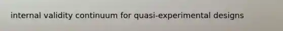 internal validity continuum for quasi-experimental designs