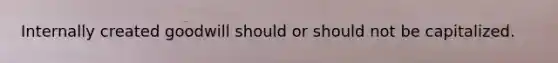 Internally created goodwill should or should not be capitalized.