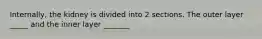 Internally, the kidney is divided into 2 sections. The outer layer _____ and the inner layer _______
