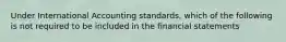 Under International Accounting standards, which of the following is not required to be included in the financial statements