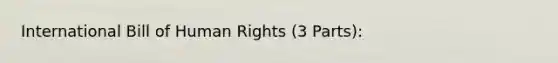 International Bill of Human Rights (3 Parts):