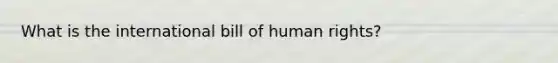 What is the international bill of human rights?