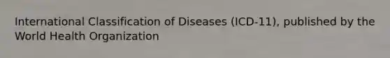 International Classification of Diseases (ICD-11), published by the World Health Organization