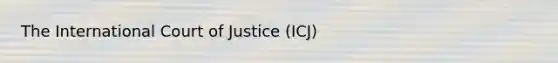 The International Court of Justice (ICJ)